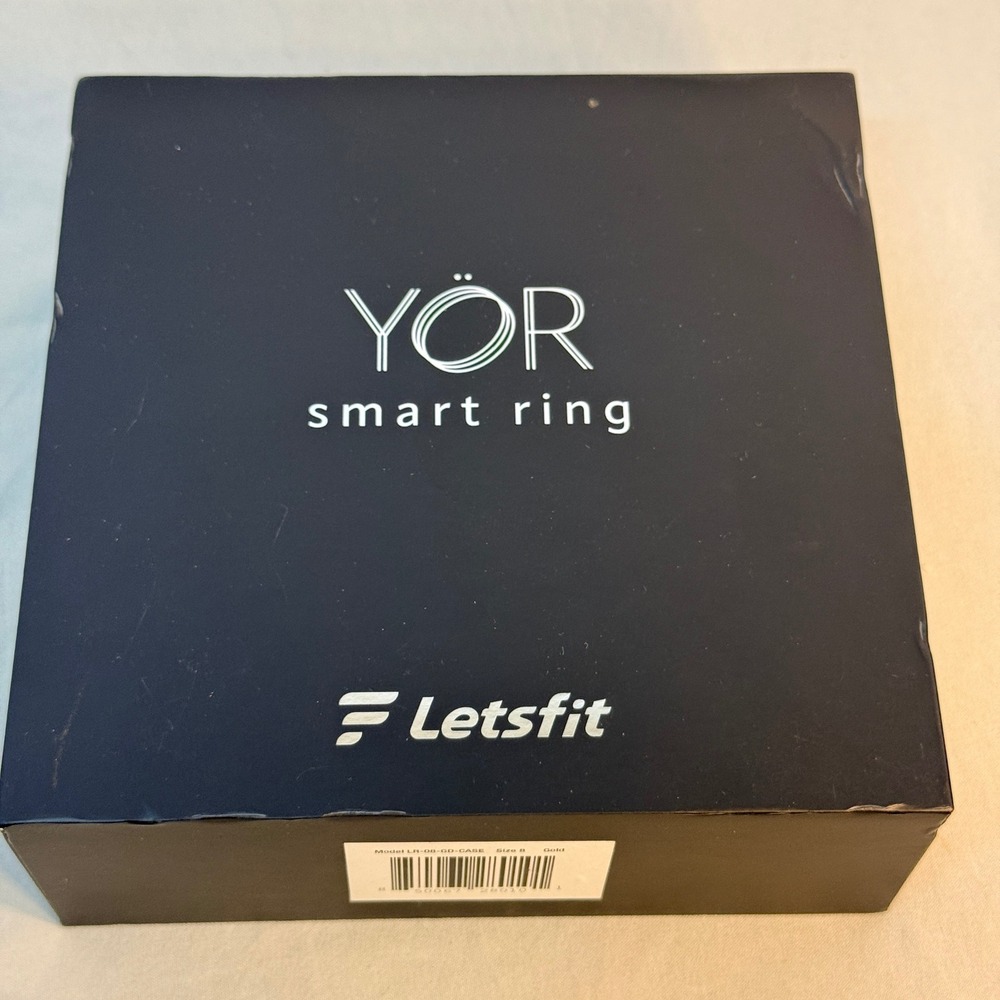 Letsfit YÖR Smart Ring Gold Size 8 Activity Tracker LR-08-GD-CASE New